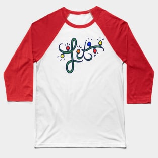 Lit Christmas Lights Baseball T-Shirt